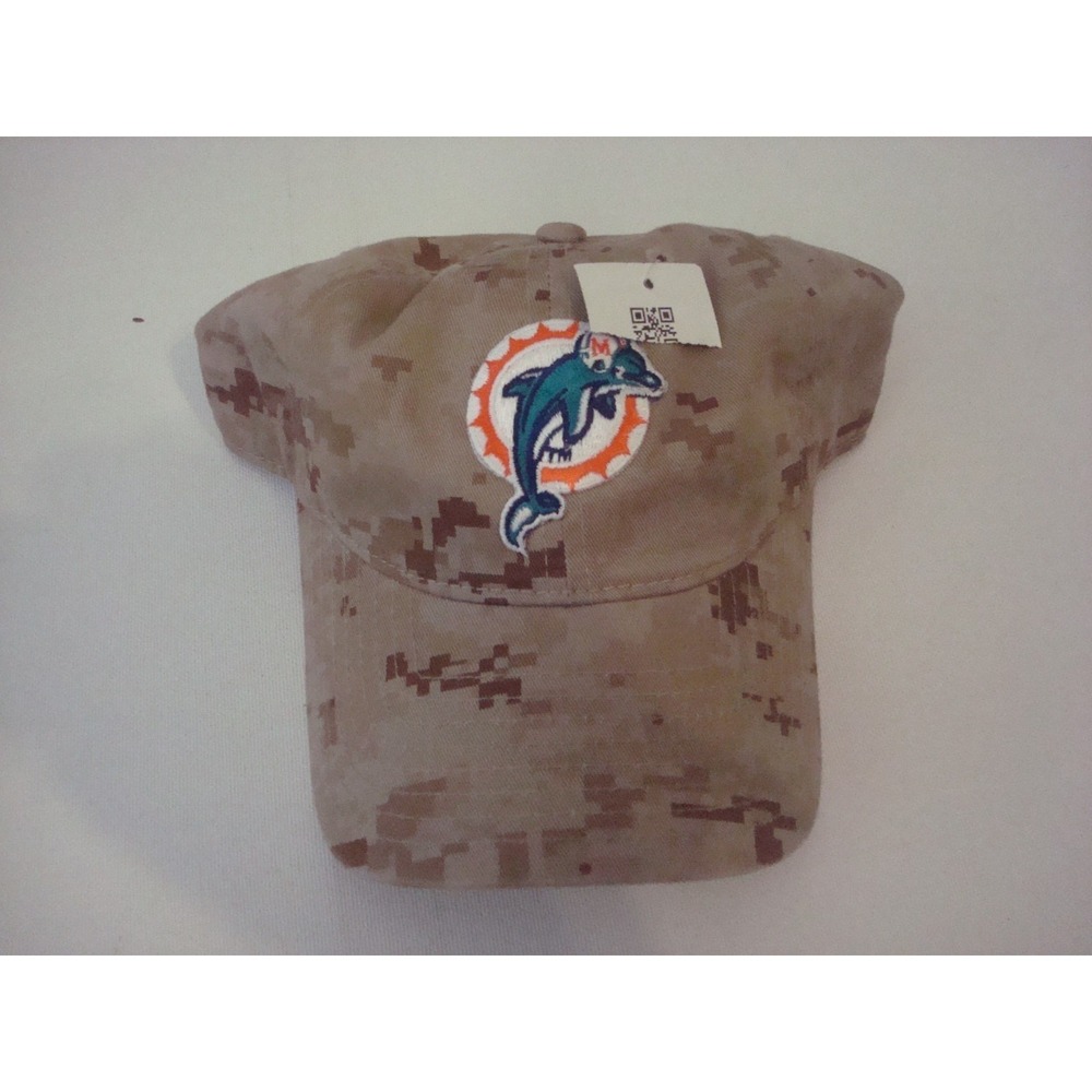 MIAMI DOLPHINS CAMO Y2K OOS HAT CAP VINTAGE DEADSTOCK Z1